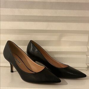 Black Leather Pumps